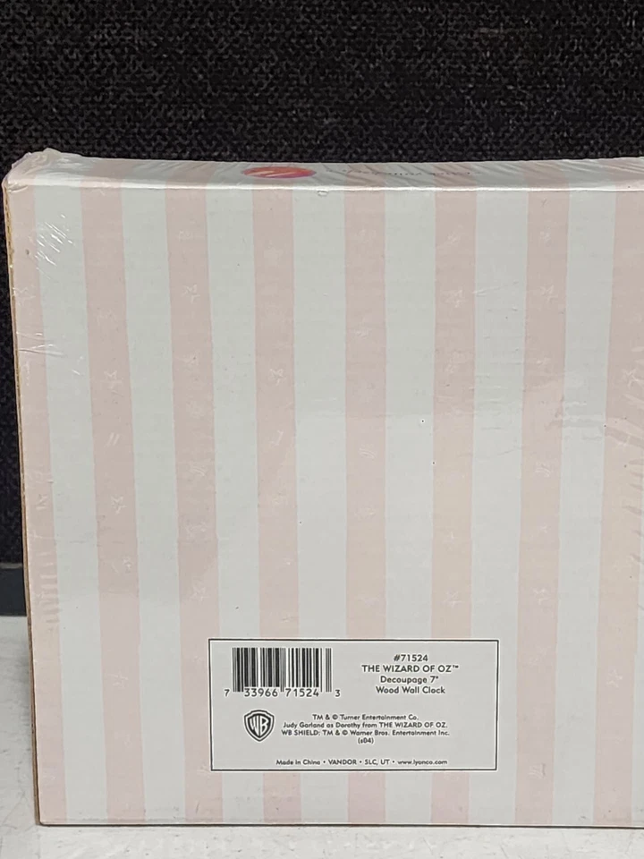NOVO NA CAIXA RELÓGIO DE PAREDE VANDOR WIZARD OF OZ 7" DECOUPAGE MADEIRA - Imagem 3 de 3