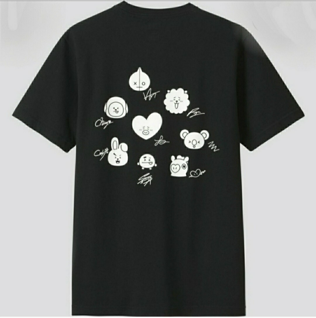 ユニクロ　BT21 Ｔシャツ　Lサイズ Uniqlo x BT21 Shirt Adult Extra Small Black BTS Graphic Tee