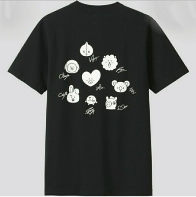 ユニクロ　BT21 Ｔシャツ　Lサイズ Uniqlo x BT21 Shirt Adult Extra Small Black BTS Graphic Tee