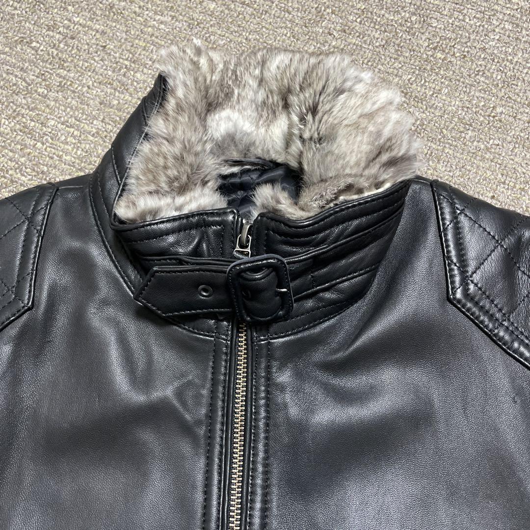 Burberry Black Label Lamb Leather Jacket Single Rider M From Japan