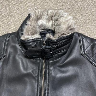 Burberry Black Label Lamb Leather Jacket Single Rider M From Japan