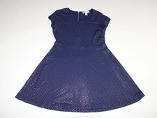 Michael Kors Women's Mini Dress Petite Large Short Sleeves Navy Blue Gold PL