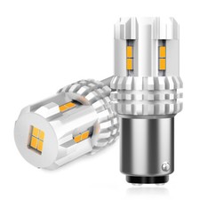2pcs 1157 Led Turn Signal Light Bulbs Amber Yellow Anti Hyper Flash Super Bright