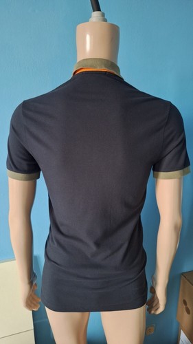FRED PERRY POLO UOMO COLOR NERO LOGO ARANCIONE TAGLIA L 100% COTONE MANICA CORTA - Foto 4 di 12
