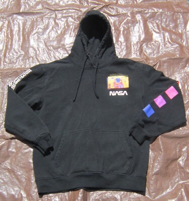 NASA Hyper Space HOODIE M Graphic Print Astronaut Japanese LONG SLEEVE  Pullover