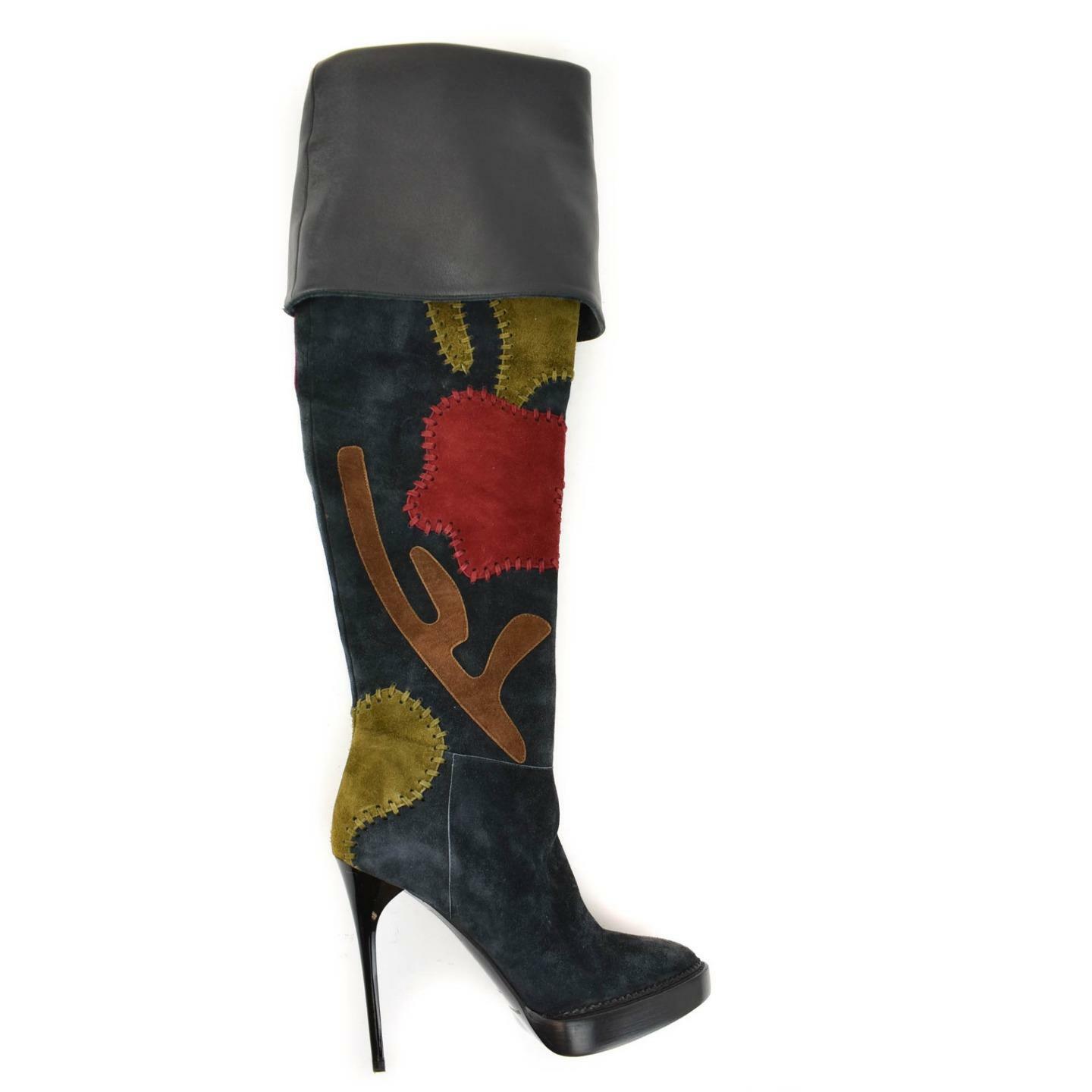 BURBERRY Prorsum: Navy Blue, Patchwork "Allison" … - image 5