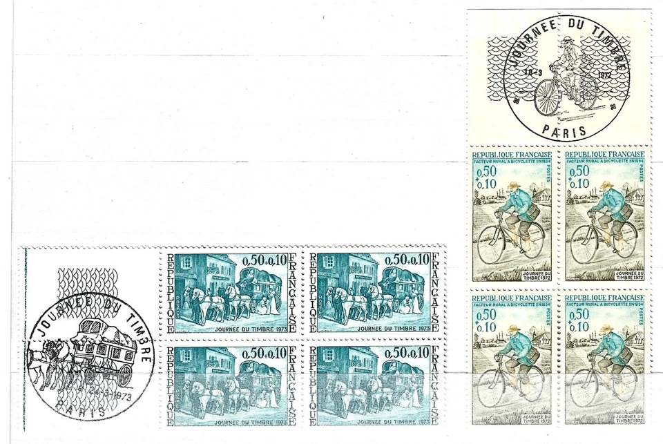 Timbres de France neufs. Bloc de 4 oblitération 1er jour. - Photo 1/1