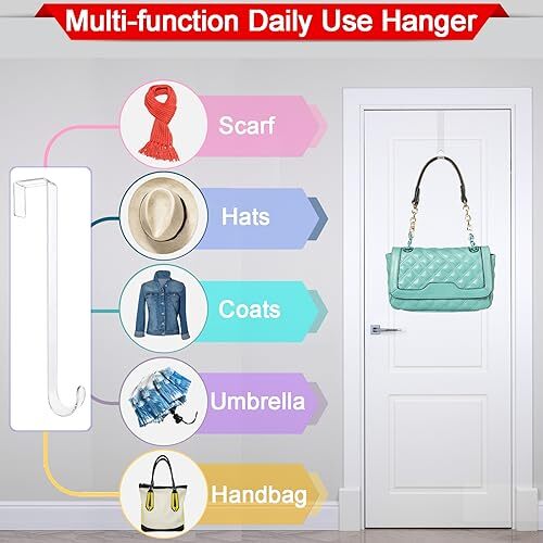 Wreath Hangers for Front Door,15 in Door Hanger Hook Clear 15 inch-Clear-2 Pack - Picture 7 of 7