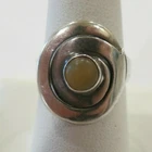 VINTAGE 925 Sterling silver AMBER  ring .SIZE  8 Signed  MLV