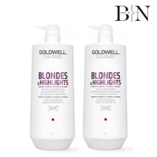 Image of GOLDWELL DualSenses Blonde & Highlights Anti-Yellow Shampoo & Conditioner 1000ml