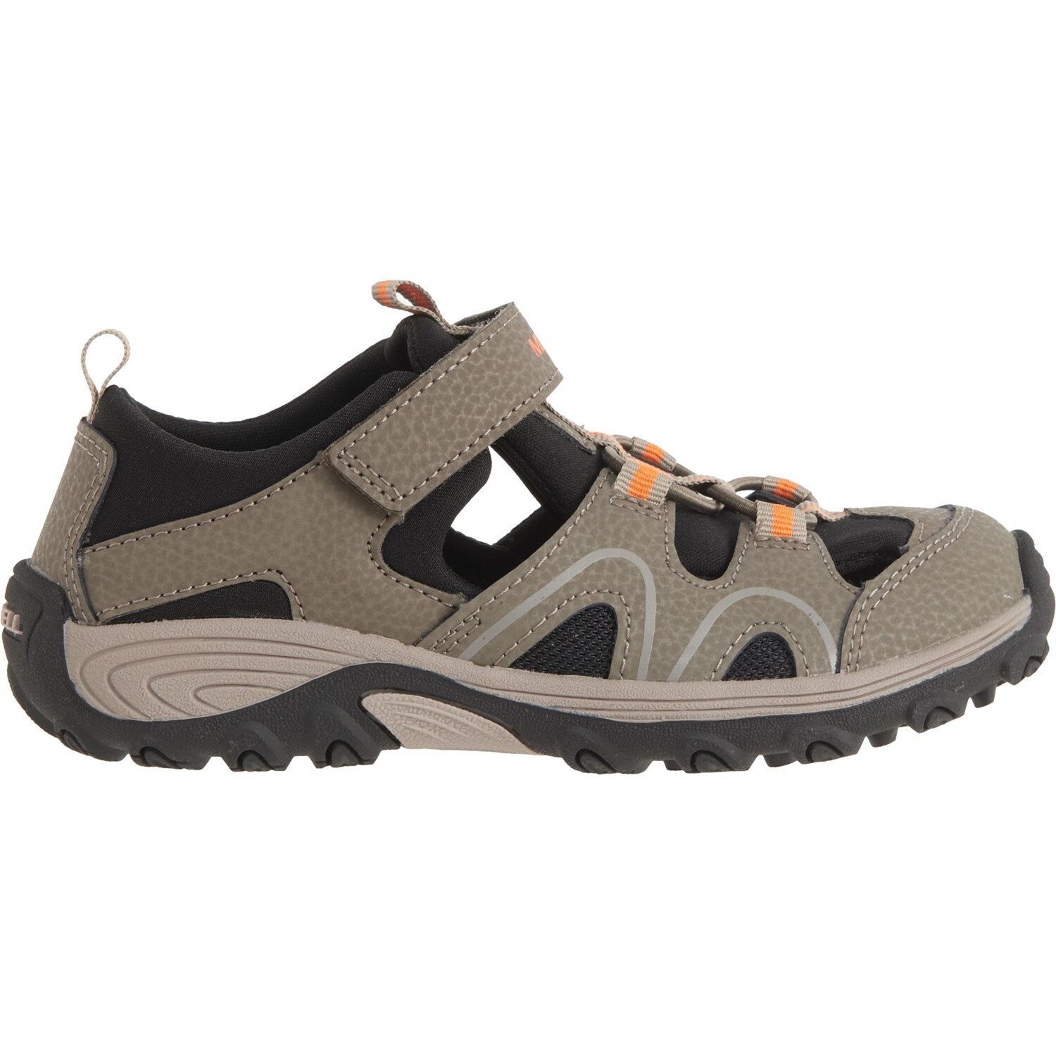 NUOVO Merrell Hydro Teton Gunsmoke Orange scarpa sandalo escursionista ragazzo taglia 11 bambino