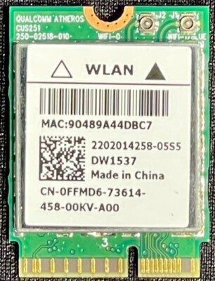 Dell Venue 11 Pro Tablet (Atheros) DW1537 Wireless Card / QCSNFA282 / FFMD6