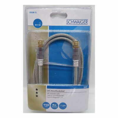 Sat Anschlusskabel 3m f-Stecker Antennenkabel 4-fach geschirmt SCHWAIGER 505733