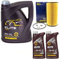 MotoröL Set Mannol Elite 5W40 API 7 Liter + ÖLfilter FüR BMW 3Er 5Er 7Er E36 E39