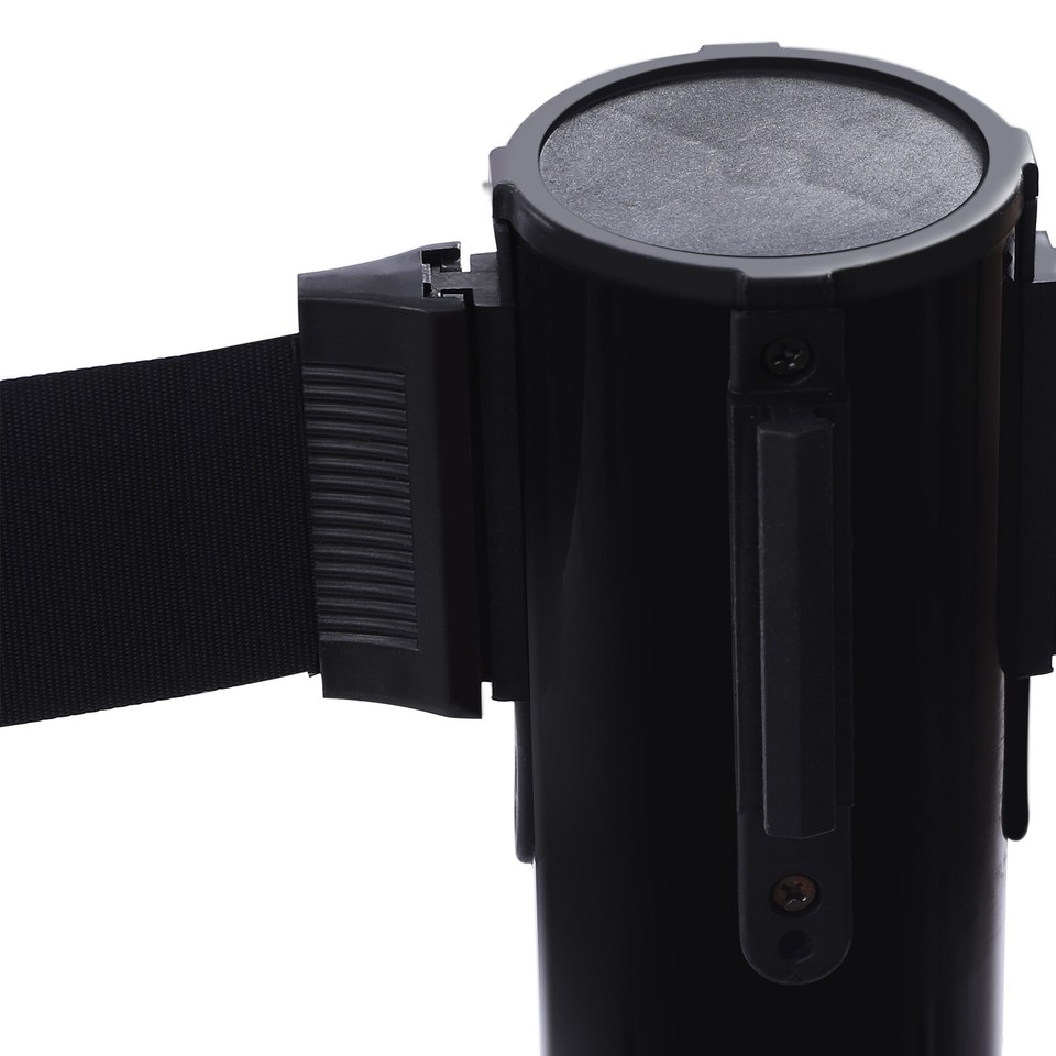 4Pcs Crowd Control Barrier Queue Poles Retractable Belt Ropes Stanchion