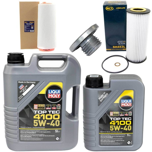 MotoröL Filter Set 5W-40 6 Liter + ÖLablassschraube FüR Bmw 3Er 318D 320D E46-image