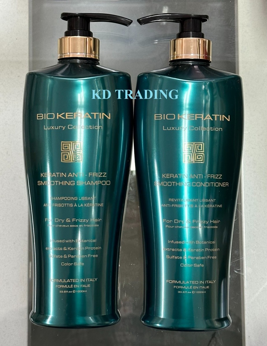 2-Pack) BIO KERATIN Protein Luxury ANTI-FRIZZ SMOOTHING SHAMPOO +