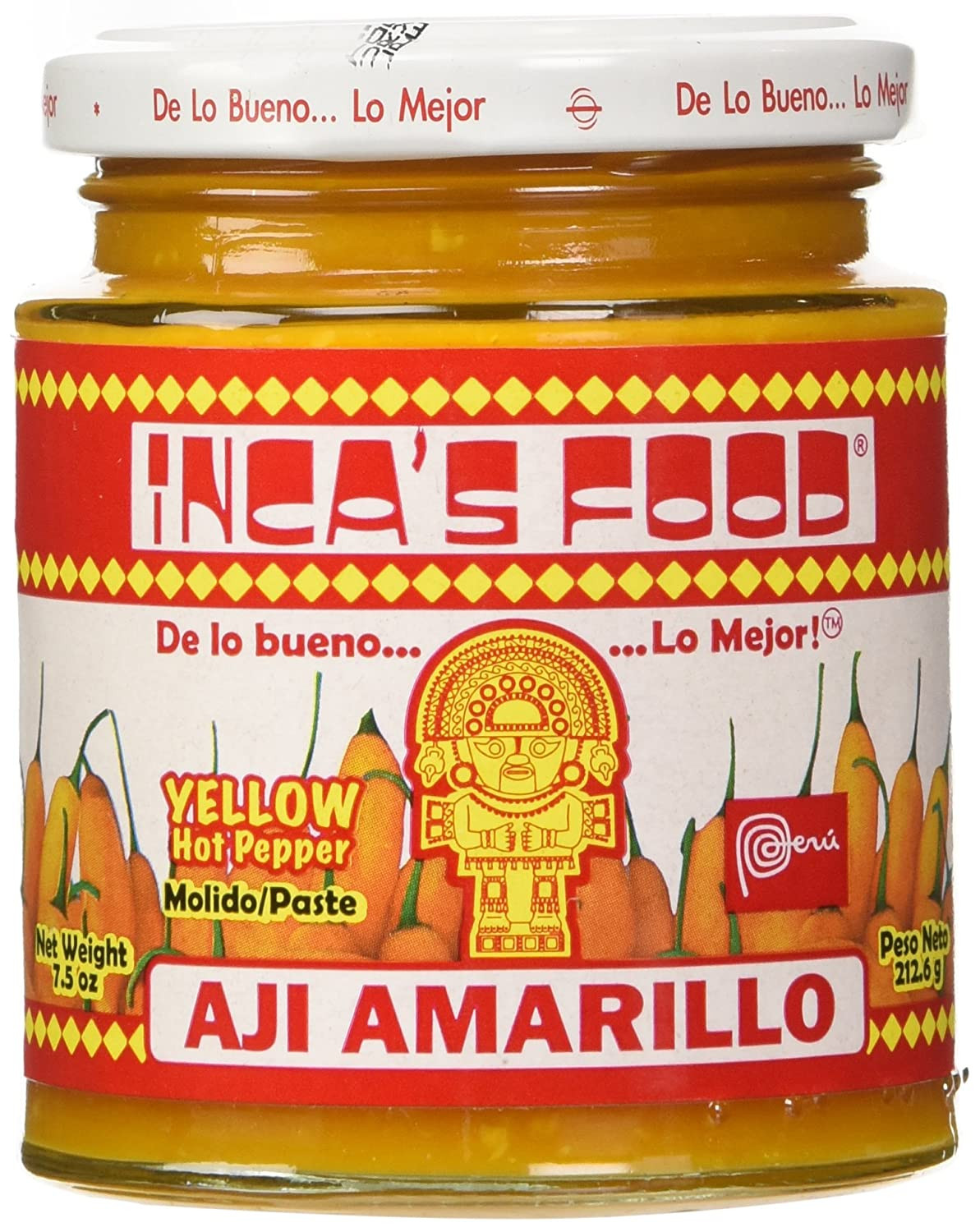 Pasta Aji Amarillo - Pasta de pimienta amarilla caliente, frasco de 7,5 oz - Producto de Perú