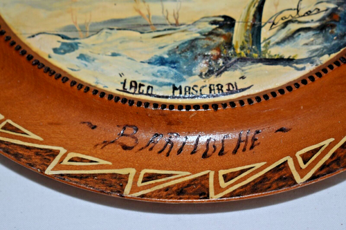 De colección década de 1960 pintado a mano por Carlos - placa de madera - Argentina Lago Mascardi - Imagen 2 de 6