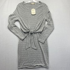 altarid state womens heather grey marl tie front sweater dress small