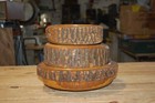 LOT OF  3 Vintage Ellwood Rustic Tree Bark Wooden Nut Bowls I.D. 8, 6.5, 5.1/4