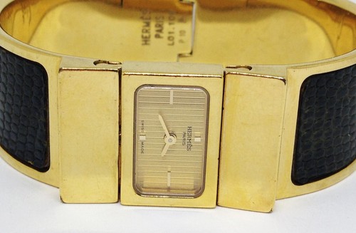 Hermes Loquet L01.100 Quarzuhr. 20x30 mm Etui. Zifferblatt aus Gold. Damen - Bild 4 von 12