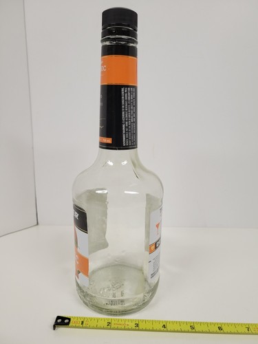 Botella vacía de vidrio transparente De Kuyper triple seg con tapa de tornillo 11" - Imagen 4 de 10