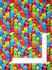 Dog Animal Fabric Puppy Dogs Multicolor Cotton Hi Fashion C6512 By Yard