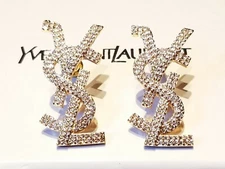 YVES SAINT LAURENT CRYSTAL EARRINGS - Box Included 