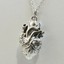 thumbnail 1 - 3D Anatomical Human Heart Charm Necklace - 925 Sterling Silver - Love Lifelike