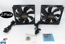 2-pack: New AZZA 120mm x 25mm 12V DC 3-pin/4pin Molex Gaming PC Case Cooling Fan