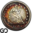 1877-CC Seated Liberty Quarter, Tough Carson City Issue