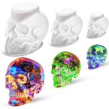 3D Resin Skull Molds, Flexible Clear 4 inches, 3 2 White