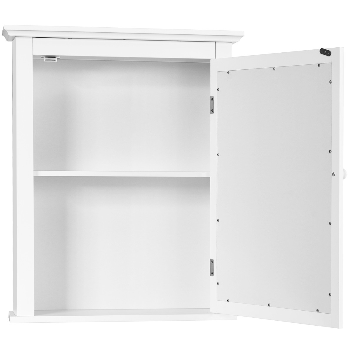 Bathroom Mirror Cabinet Wall Mounted Adjustable Shelf Medicine Storage White