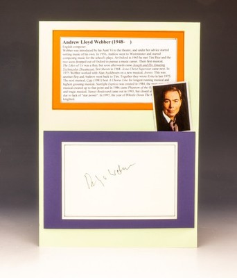 Andrew Lloyd-Webber - Musical Songwriter - signierter handsignierter Zettel