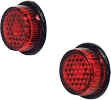 Red Small Round Reflectors - Self-Adhesive Pair for Bikes, Helmets & Scooters