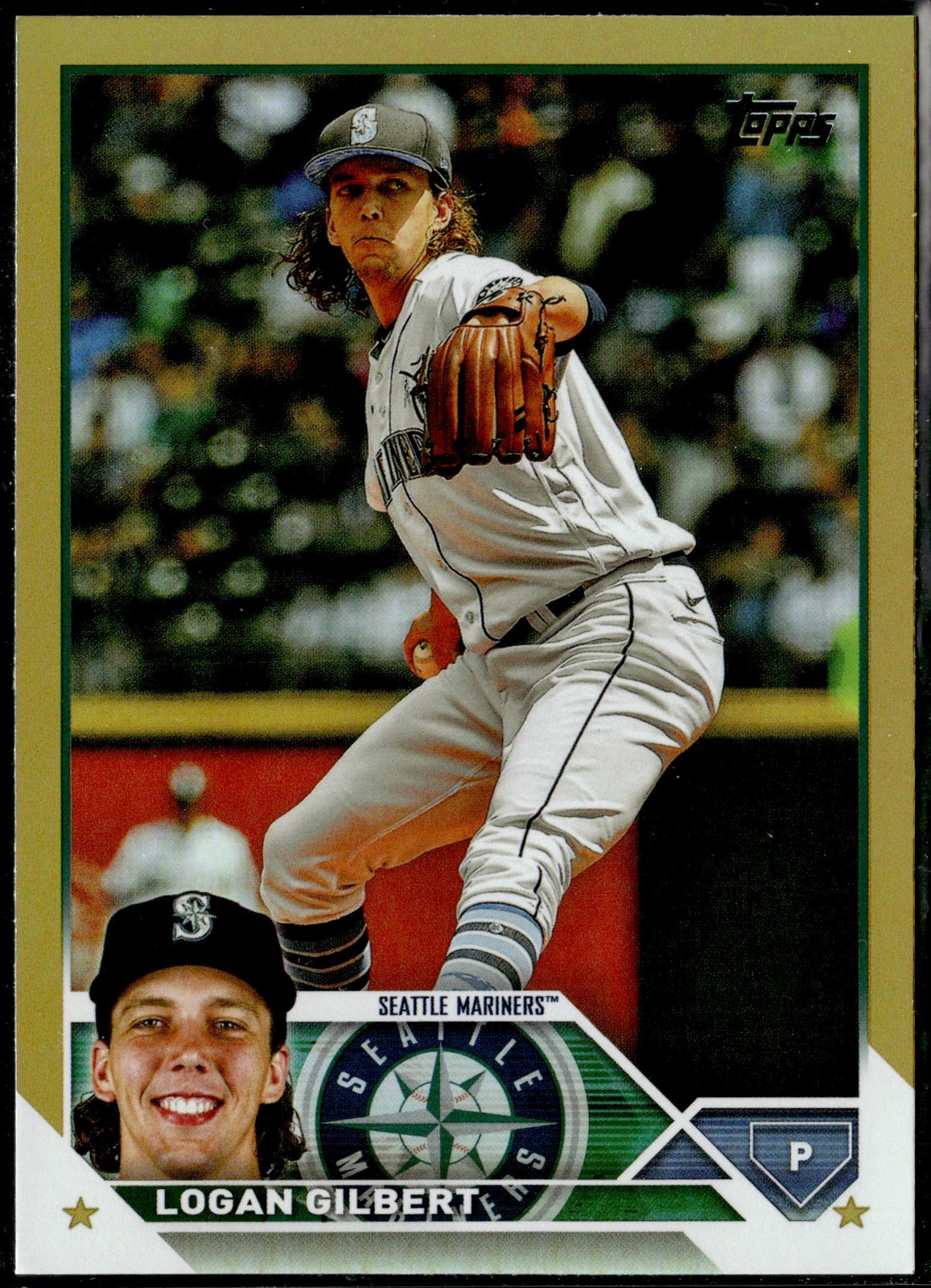 2023 Topps #424 Logan Gilbert Gold Foil