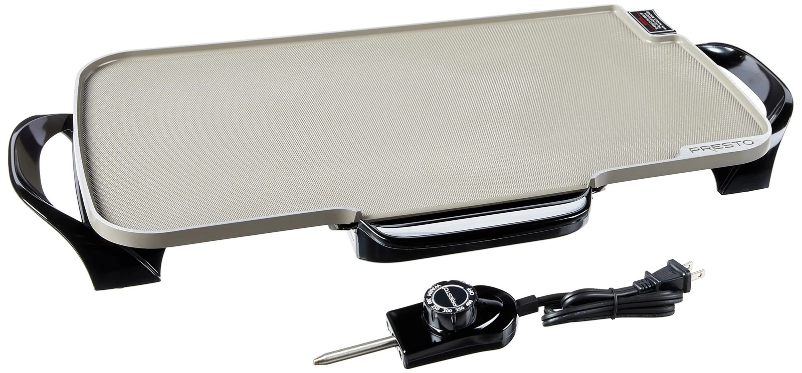 Presto 07062-22-Inch Ceramic Removable Handles Electric Griddle, Grey Ceramic