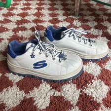 Vintage Y2K Skechers Sneakers White Blue Women  s Size 6 Chunky Sparkle Charms