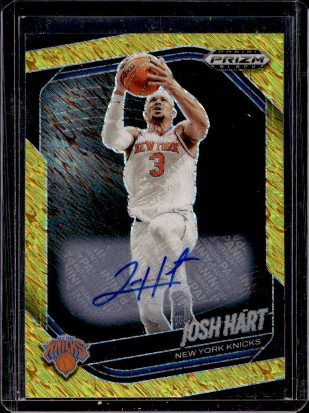 2024-25 Panini Prizm Black Josh Hart Auto Gold Shimmer FOTL Prizm #/10 Knicks