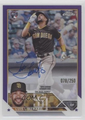 2023 Topps Chrome Rookie Purple Refractor /250 Luis Liberato #RA-LL Auto RC qf8