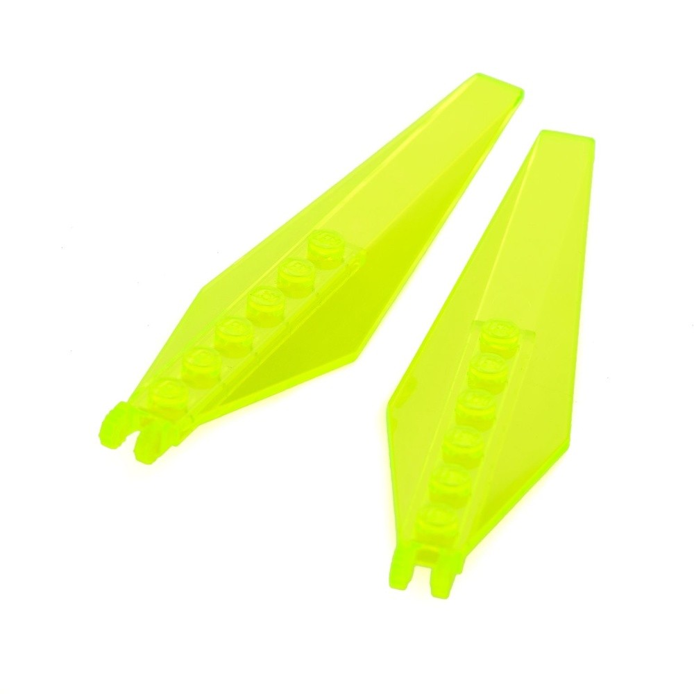 2X Lego Rotor Blade 3X12 Transparent Neon Green Hinge Wing 6028129 57906