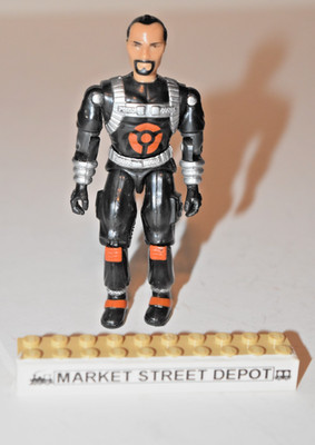 Vintage 1990 Lanard The Corps Toxic Waster Action Figure Black Uniform (b)