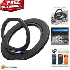 Magnetic MagSafe Phone Grip  Stand - Stylish Black Holder for Security