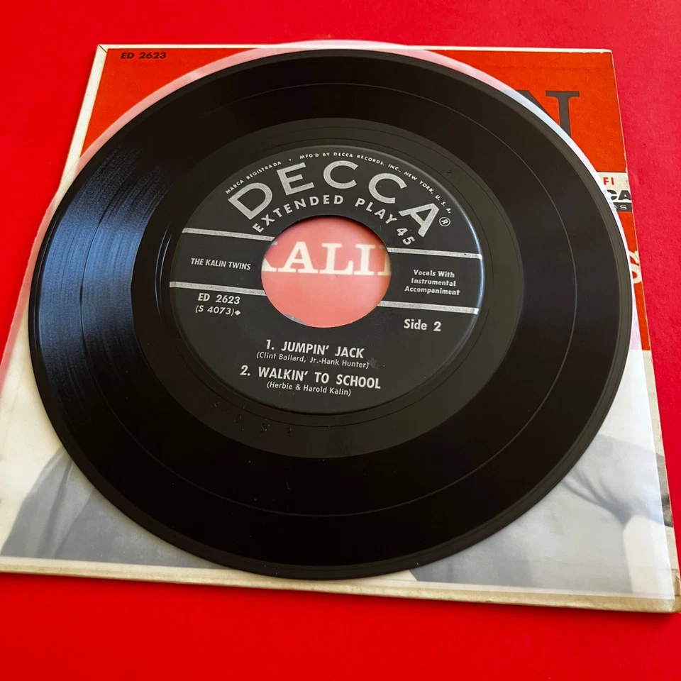 Disco de vinilo The Kalin Twins When 7" 4 pistas EP Decca US Press 1958 Foto 3 de 4