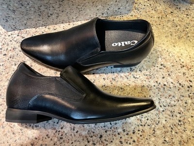 NEW CALTO MENS INVISIBLE HEIGHT HEEL LEATHER MENS ELEVATOR SHOES 3  TALLER $140