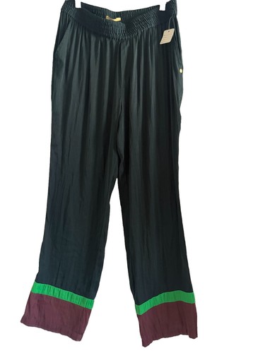 Scotch and Soda, Maison Scotch Deep Green Color Block Stripe Pants sz L GUC