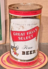 1950S GREAT FALLS SELECT FLAT TOP BEER CAN MONTANA COWBOY HAT VEGAS VIC EMPTY