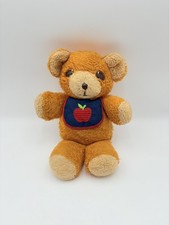 Vintage Fisher Price Plush Freddy Teddy Bear Apple Bib 1975 - 11"