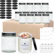 16 Pack 8 OZ Glass Jars with Lids gift for women,Candle Jars,Glass Jar Clear 